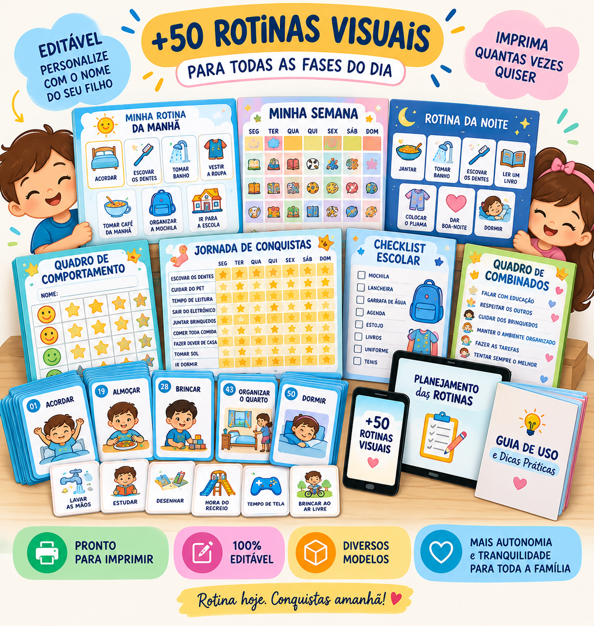+50 Rotinas Visuais para todas as fases do dia